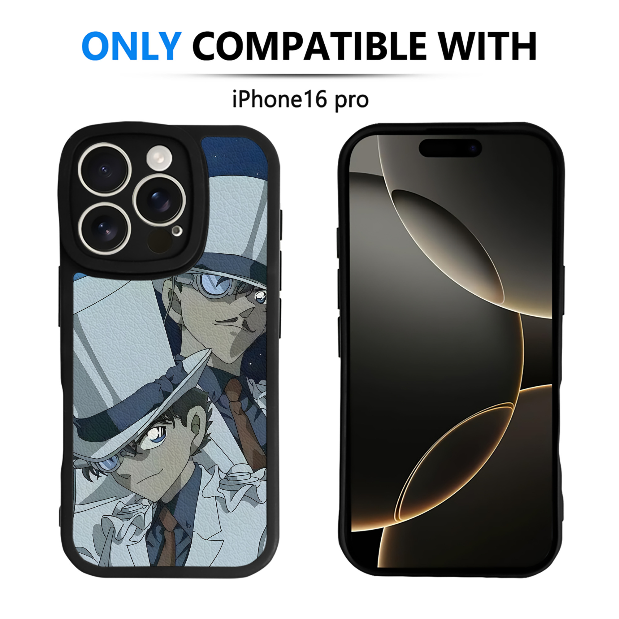 （画像用） 名探偵コナン Detective Conan 【iPhone 16シリーズ対応】シリコンスマホケース（レザー調） 材質：シリコン